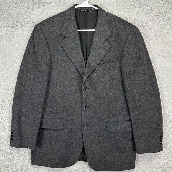 Loro Piana Suit Blazer Cashmere 40R Dark Grey Lanzawood 3 Button Sport Coat Mens